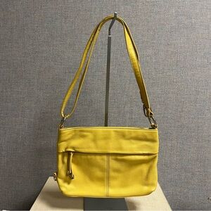 TIGNANELLO Women's Yellow Genuine Leather Shoulder Bag